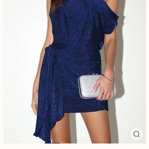 Petal & Pup Asymmetrical Navy Dress